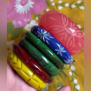 Colorful Bangle Bracelet Set, Splendette / Bow and Crossbones